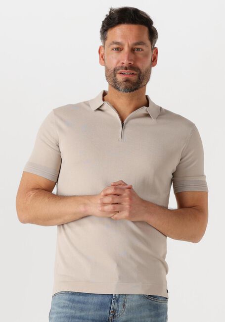 Beige GENTI Polo-Shirt POLO ZIP SS K2053-1260 - large