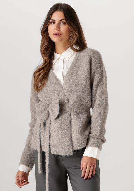 Graue SELECTED FEMME Strickjacke SLFGABELLA LS KNIT BOW CARDIGAN - large