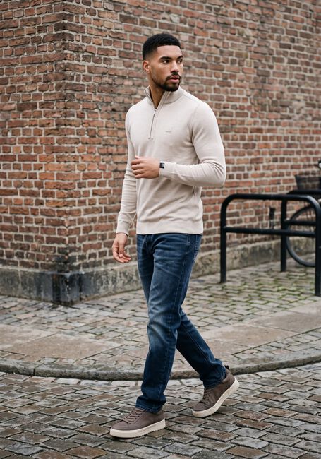 Beige BUTCHER OF BLUE Pullover CLIFDEN HALFZIP - large