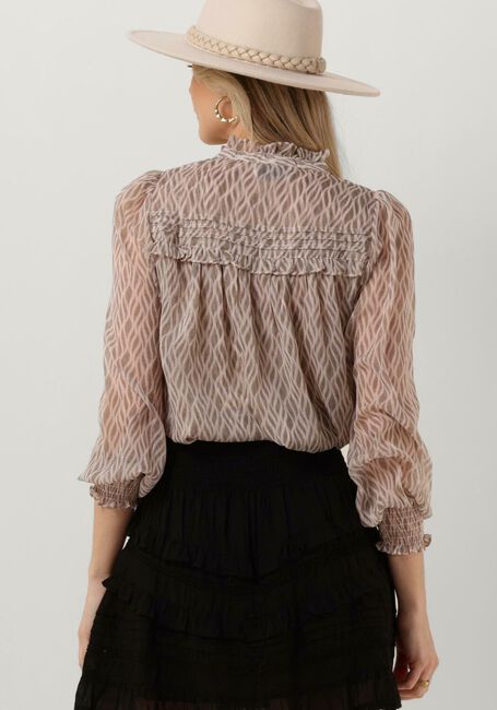 Beige NEO NOIR Blusen RHIA GRAPHIC FIRE BLOUSE - large