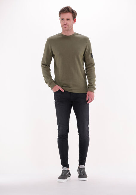 Olive CALVIN KLEIN Sweatshirt BADGE WAFFLE LS TEE - large