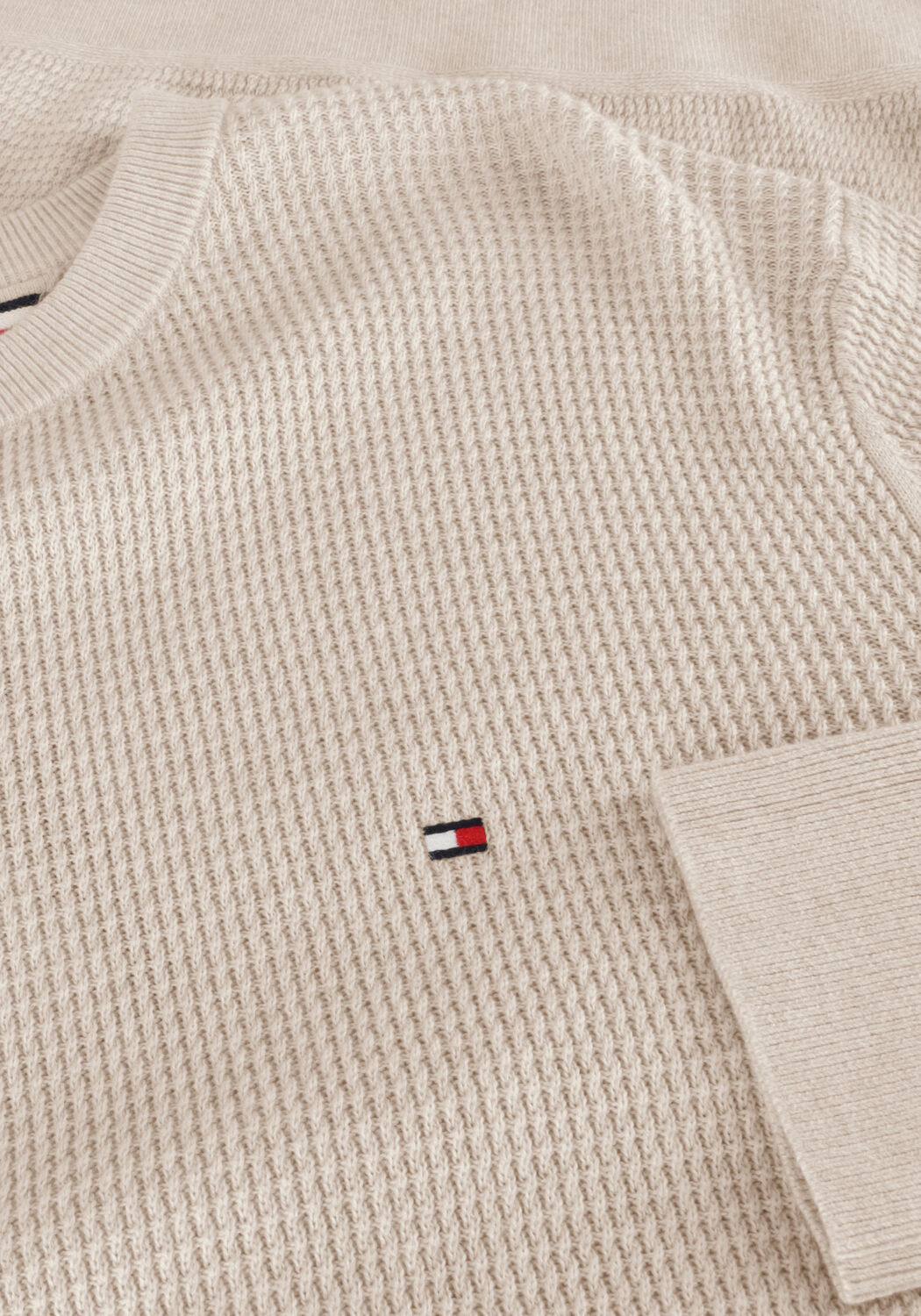 Beige TOMMY HILFIGER Pullover REFINED STRUCTURE CR - large