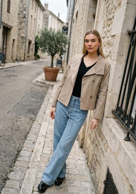 Taupe OBJECT Trenchcoats OBJGRO RE SHORT JACKET - large