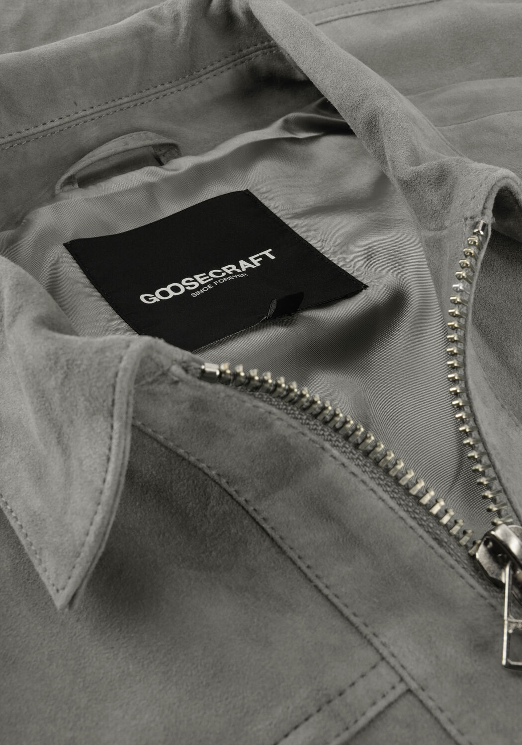 Graue GOOSECRAFT Lederjack GC PORTER JACKET - large