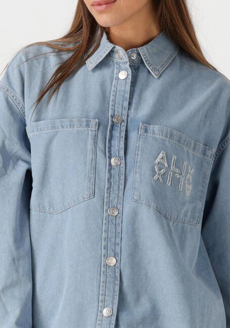 Blaue ALIX THE LABEL Blusen LADIES WOVEN CHAMBRAY PEPLUM DENIM BLOUSE - large