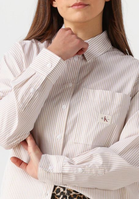 Ecru CALVIN KLEIN Blusen WOVEN LABEL RELAXED SHIRT - large