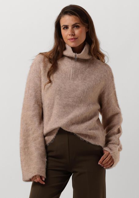 Beige MODSTRÖM Pullover KANEMD ZIP T-NECK - large