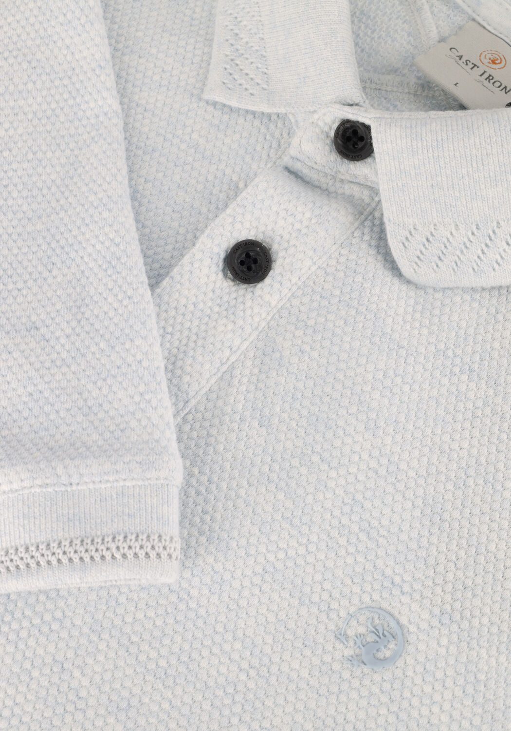 Hellblau CAST IRON Polo-Shirt SHORT SLEEVE POLO POPCORN JERSEY MELANGE - large