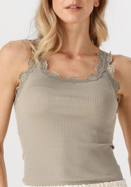 Grüne ROSEMUNDE Top BABETTE SILK TOP W/ LACE - large