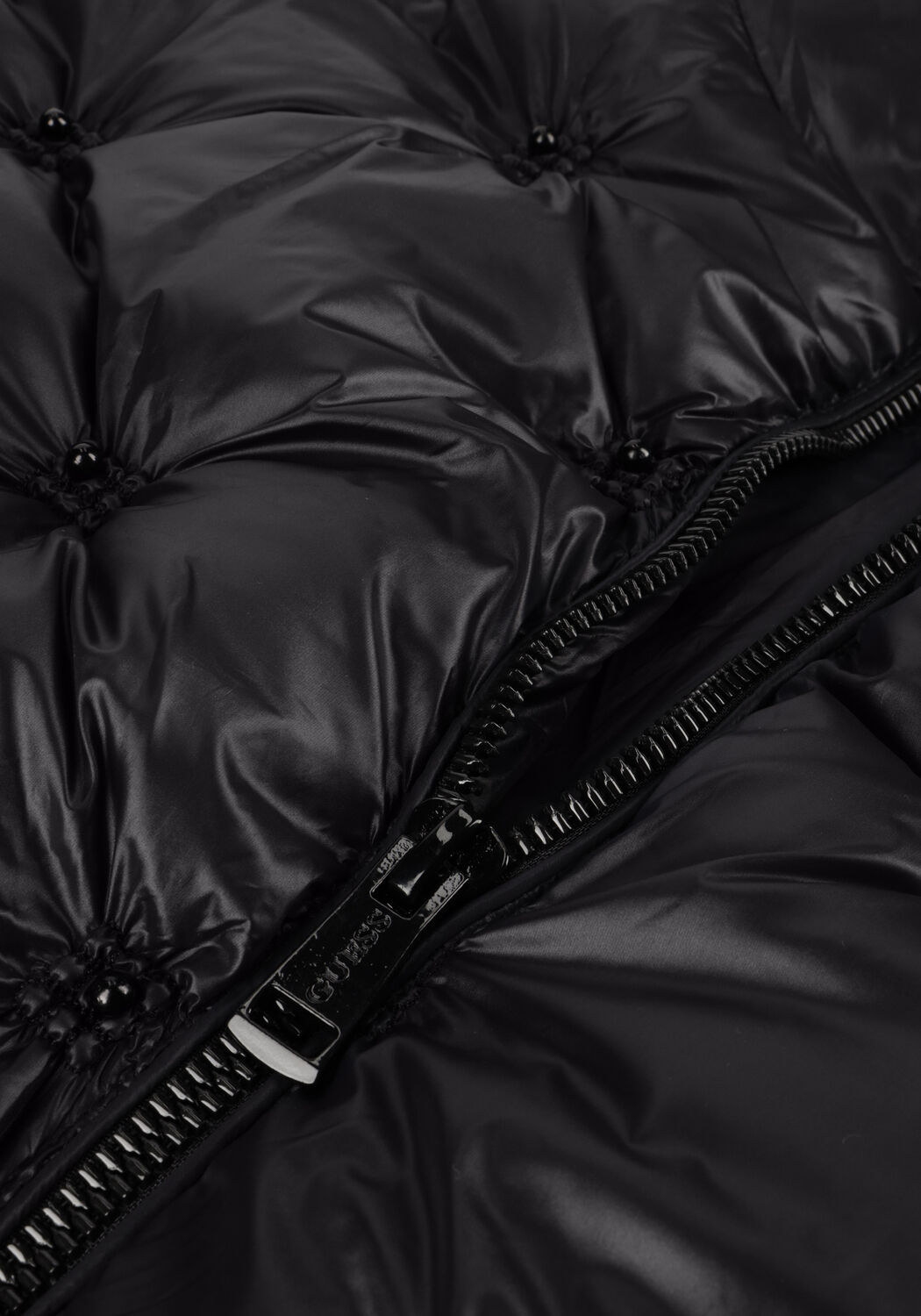 Schwarze GUESS Wattierte Jack PERLA EMBELLISHED PUFFA - large