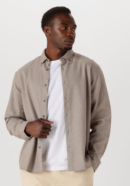Beige SELECTED HOMME Casual-Oberhemd SLHREGNOAG MIX BDWN LS SHIRT CAMP - large