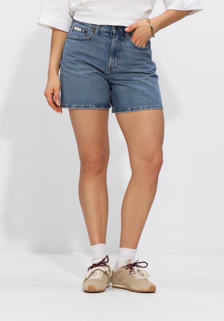 Blaue CALVIN KLEIN Kurze Hosen HI RISE A-LINE SHORT - large