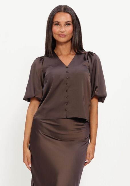 Braune Y.A.S. Blusen YASPELLA 2/4 V-NECK TOP - large