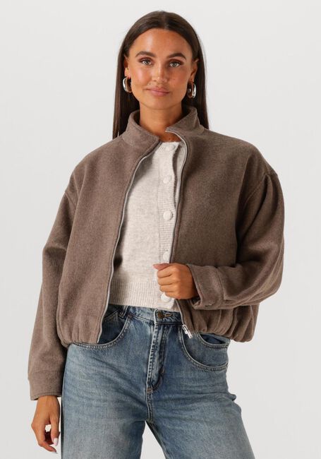 Braune NEO NOIR Jack FLORINE WOOL BOMBER JACKET - large