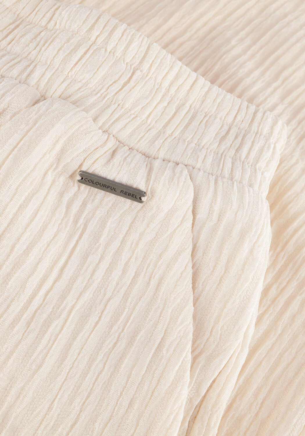 Ecru COLOURFUL REBEL Weite Hose MELODY STRUCTURE STRAIGHT PANTS - large