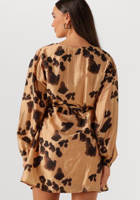 Camelfarbene MSCH COPENHAGEN Minikleid MSCHNILLA ROMINA SHORT DRESS AOP - large