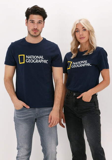 Dunkelblau NATIONAL GEOGRAPHIC T-shirt UNISEX T-SHIRT WITH BIG LOGO - large