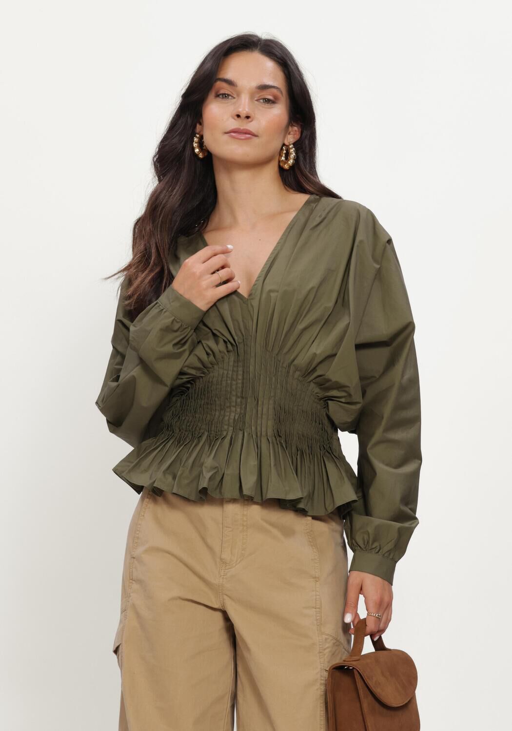 Gr&uuml;ne COPENHAGEN MUSE Blusen CMPOPLIN-BLOUSE - large