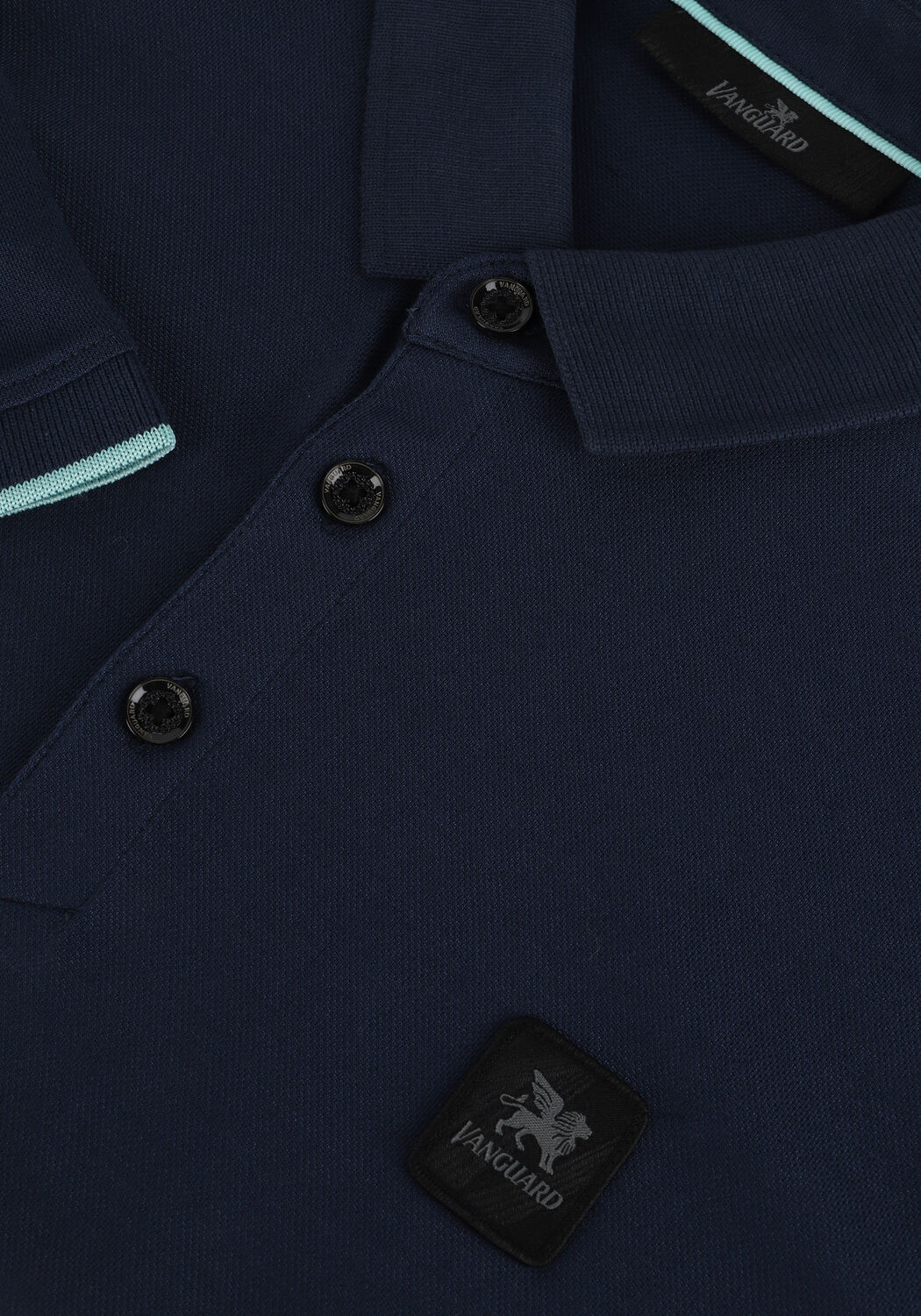 Dunkelblau VANGUARD Polo-Shirt SHORT SLEEVE POLO PIQUE JACQUARD - large