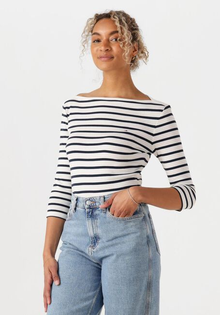 Weiße TOMMY HILFIGER T-shirt SLIM CODY BOAT-NK 3/4SLV - large