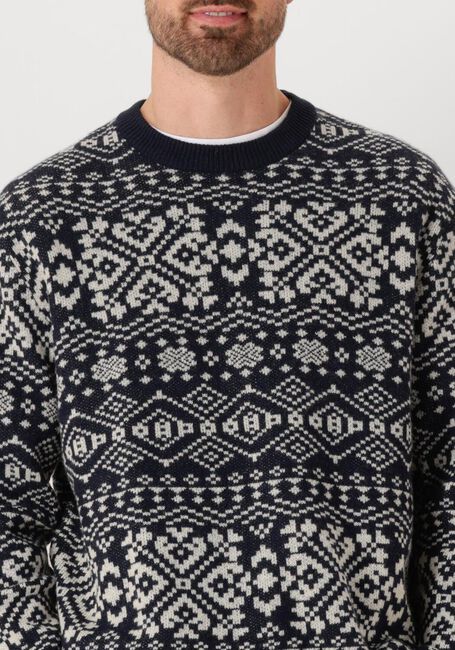 Dunkelblau SELECTED MEN Pullover SLHHOLGER LS KNIT JAQUARD CREW NECK - large