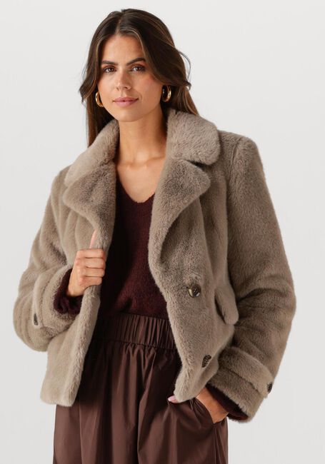 Braune BEAUMONT Fake-Fur-Jack ABBY SHORT COAT - large