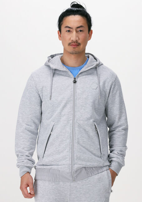 Hellgrau CRUYFF Strickjacke AIMAR ZIP THU - 280 GSM BRUSHBACK WOVEN OVERLAYERS - large