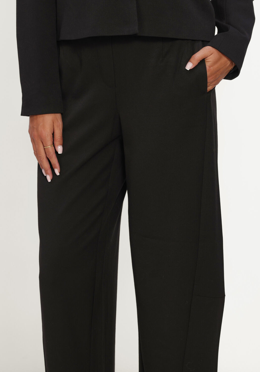 Schwarze OBJECT Lange Hosen OBJLISA HW ANKEL BARREL - large