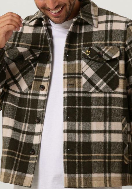 Grüne SCOTCH & SODA Overshirt BRUSHED WOOL-BLEND CHECKED OVERSHIRT - large