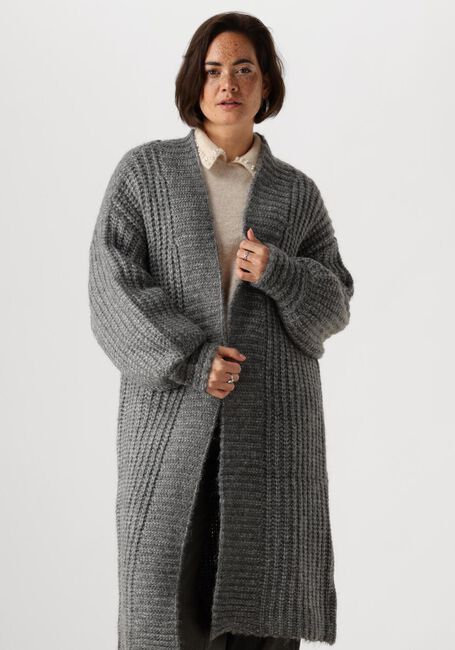 Graue Y.A.S. Strickjacke YASDALLY LS LONG KNIT CARDIGAN - large
