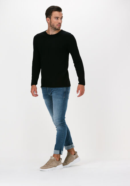 Schwarze SELECTED MEN Pullover ROCKY CREW NECK B WEBS - large