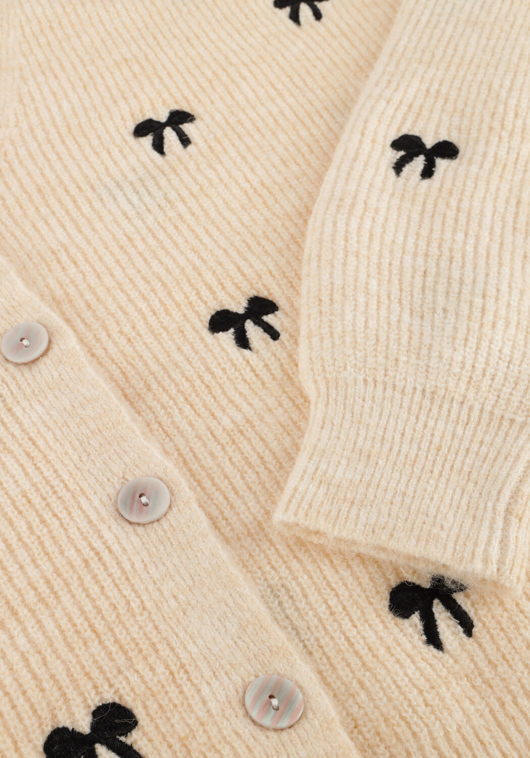 Ecru Y.A.S. Strickjacke YASBOW LS EMBROIDED KNIT CARDIGAN - large