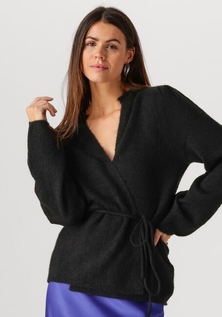Schwarze MSCH COPENHAGEN Strickjacke MSCHGUSTEL HOPE WRAP CARDIGAN - large