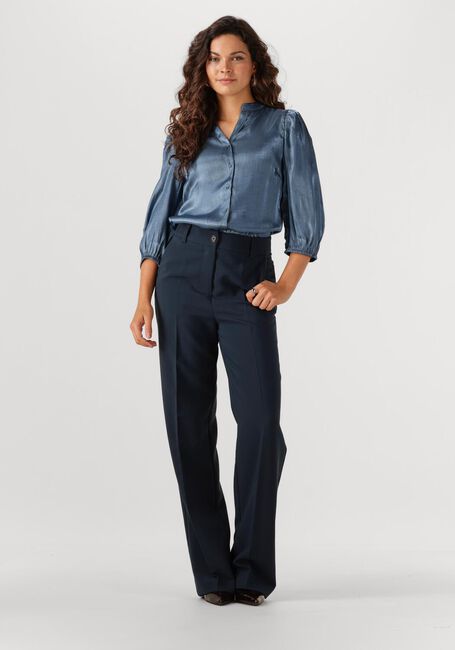 Blaue JANSEN AMSTERDAM Blusen BO BLOUSE SQL 782 3/4 PUFF SLEEVE - large