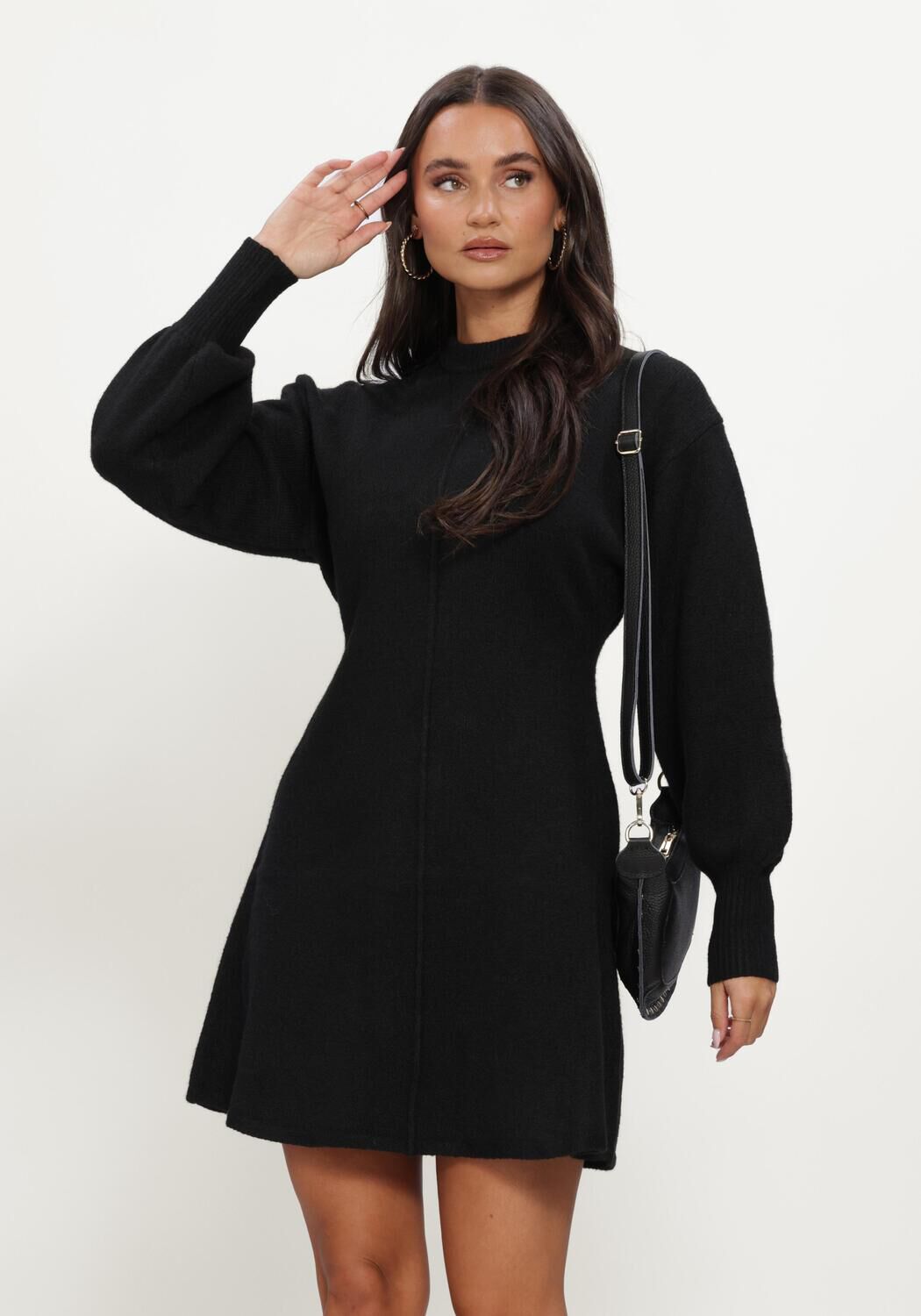 Schwarze NOTRE-V Minikleid NV-ILJA - large