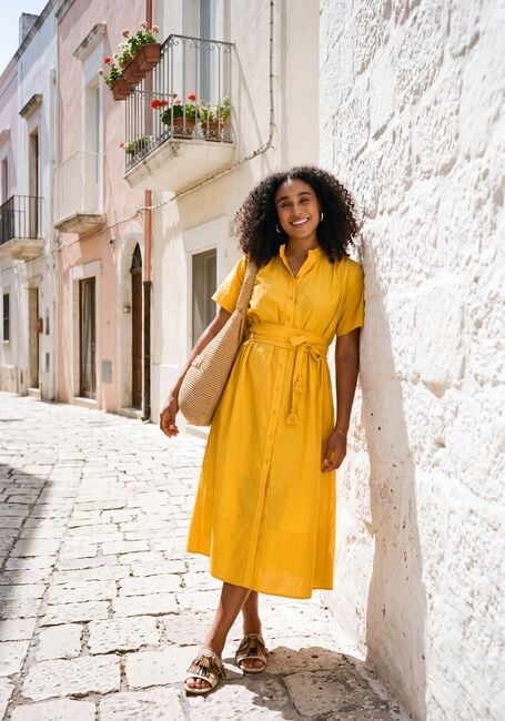 Gelbe VANESSA BRUNO Midikleid CIAO - large