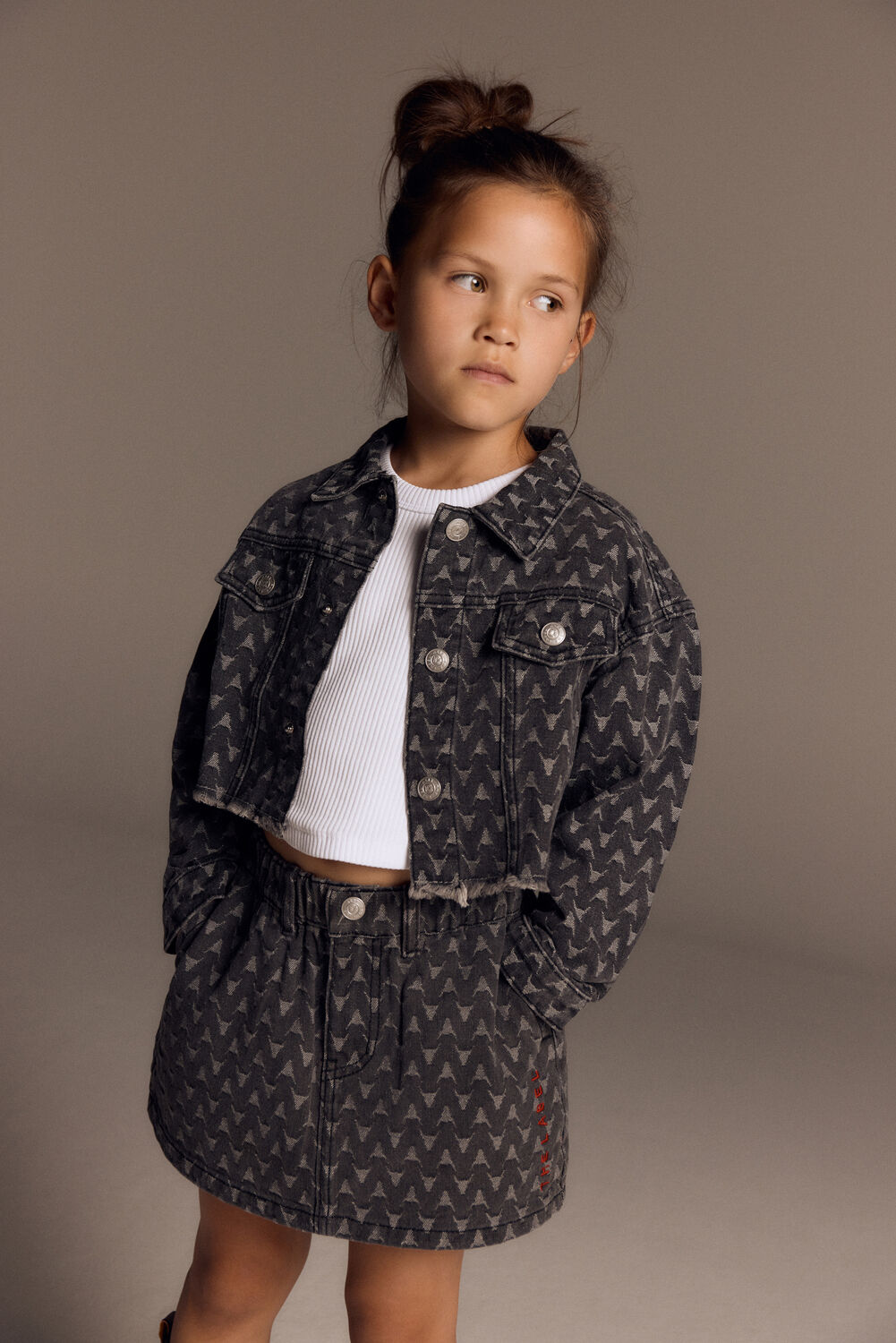 Schwarze ALIX MINI Minirock WOVEN BULL SKIRT - large