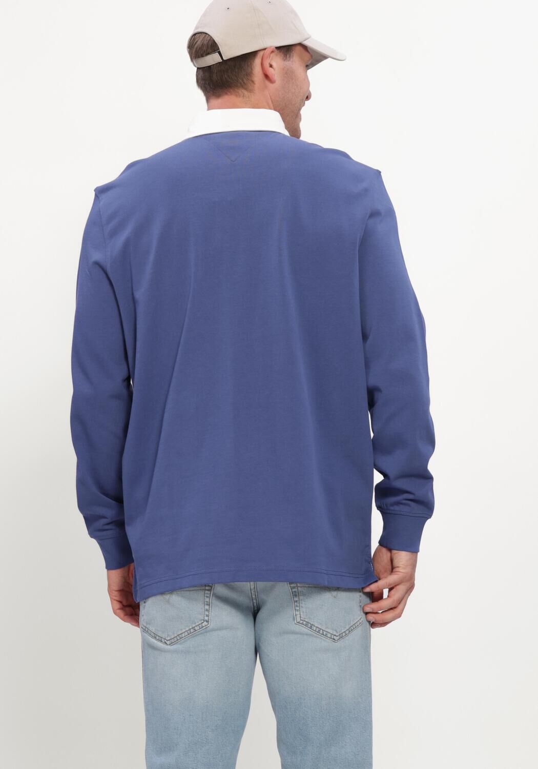 Blaue TOMMY JEANS Polo-Shirt TJM RLX ESS BADGE RUGBY EXT - large