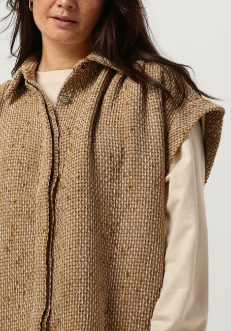 Goldfarbene RUBY TUESDAY Top MUNA OVERSIZED SHORT SLEEVES BOUCLE SHIRT - large