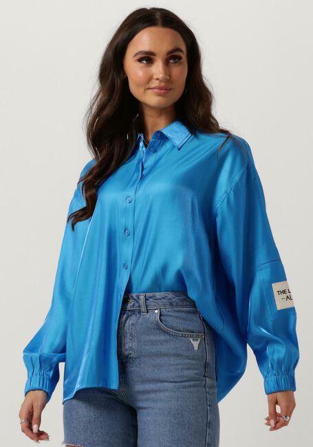 Blaue ALIX THE LABEL Blusen LADIES WOVEN SHINY SATIN BLOUSE - large