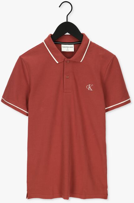 Rote CALVIN KLEIN Polo-Shirt TIPPING SLIM POLO - large