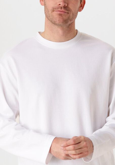 Weiße SELECTED HOMME T-shirt SLHLOOSEOSCAR LS O-NECK TEE NOOS - large