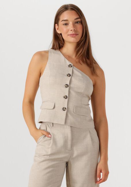 Beige Y.A.S. Gilet YASTAVA ONE SHOULDER WAISTCOAT - large