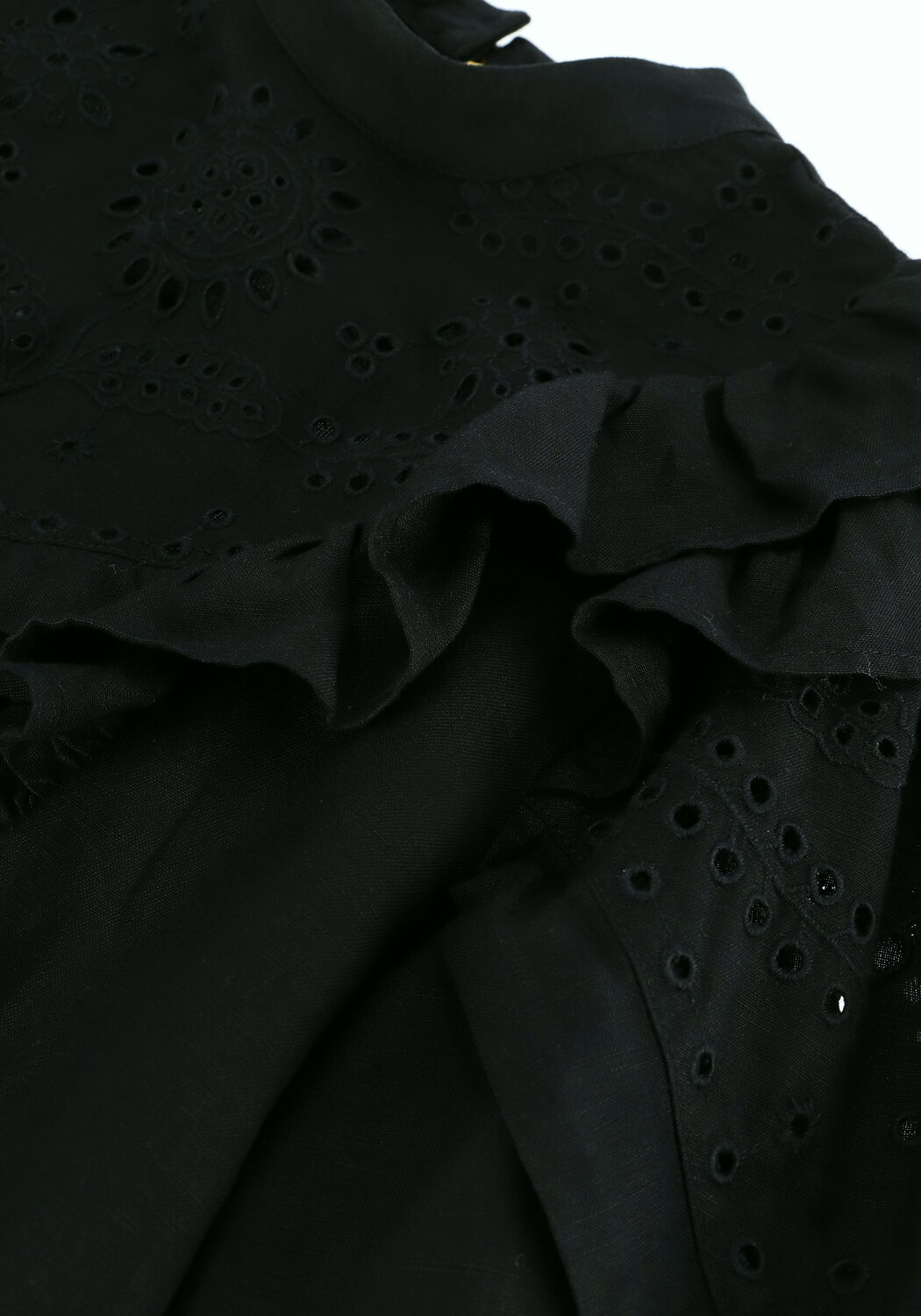 Schwarze SCOTCH & SODA Blusen EMBROIDERED VOLUMINOUS SLEEVED - large