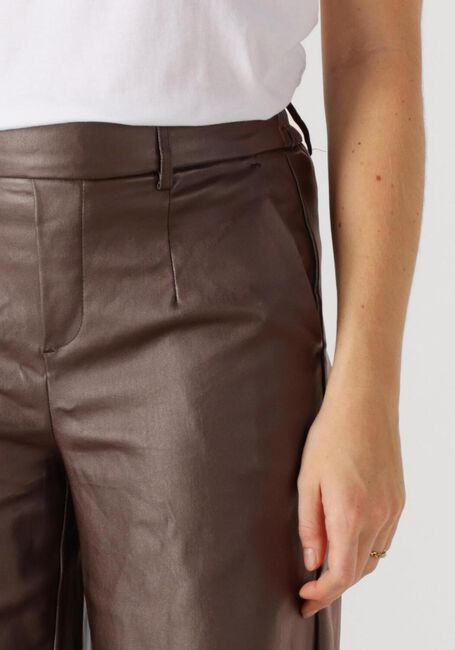 Braune OBJECT Weite Hose OBJMELBA LISA WIDE COATED PANT - large