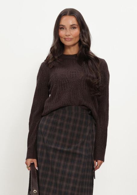 Braune OBJECT Pullover OBJARONA L/S RE KNIT PULLOVER - large