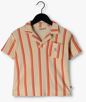 Orangene CARLIJNQ Polo-Shirt STRIPES FLAME - LOOSE POLO T-SHIRT WT EMBROIDERIES - medium