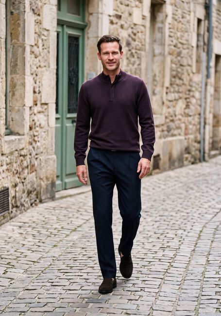 Bordeaux STEFANO LAURAN Pullover DOUBLE KNIT ZIP - large