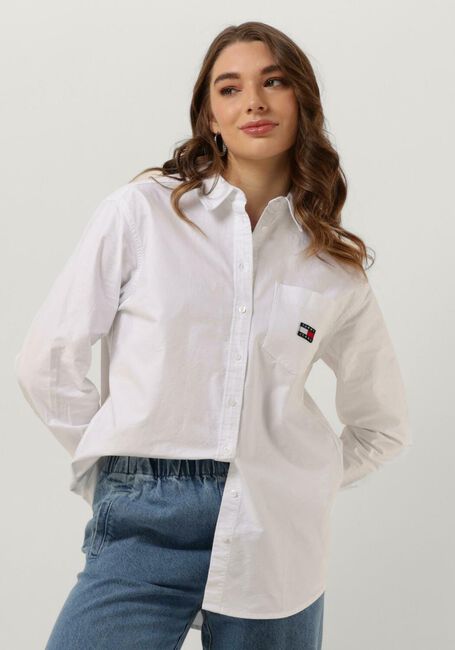 Weiße TOMMY JEANS Blusen TJW BADGE BOYFRIEND - large