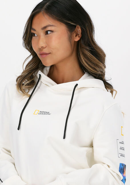 Wei&szlig;e NATIONAL GEOGRAPHIC Sweatshirt HOODY WITH CORD - large